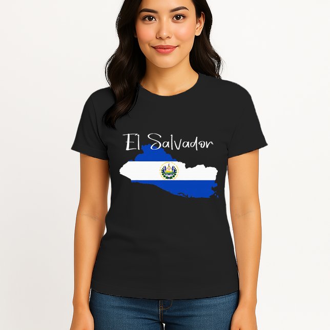 El Salvador Flag  El Salvador Map Salvador Womens T-Shirt