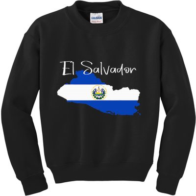 El Salvador Flag  El Salvador Map Salvador Kids Sweatshirt