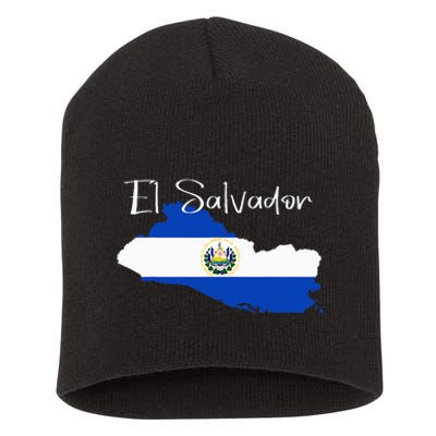 El Salvador Flag  El Salvador Map Salvador Short Acrylic Beanie