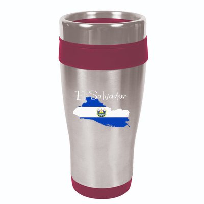El Salvador Flag  El Salvador Map Salvador 16oz Travel Tumbler