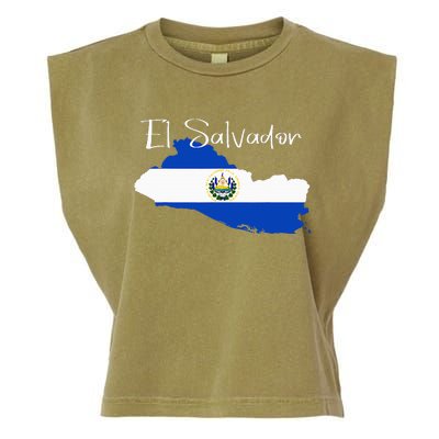 El Salvador Flag  El Salvador Map Salvador Garment-Dyed Women's Muscle Tee