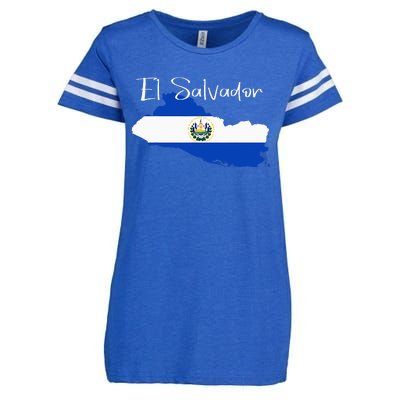 El Salvador Flag  El Salvador Map Salvador Enza Ladies Jersey Football T-Shirt