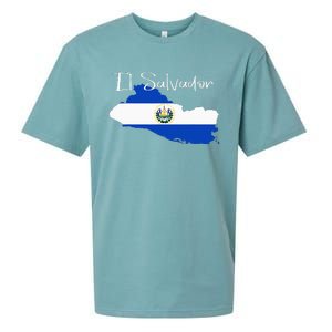 El Salvador Flag  El Salvador Map Salvador Sueded Cloud Jersey T-Shirt