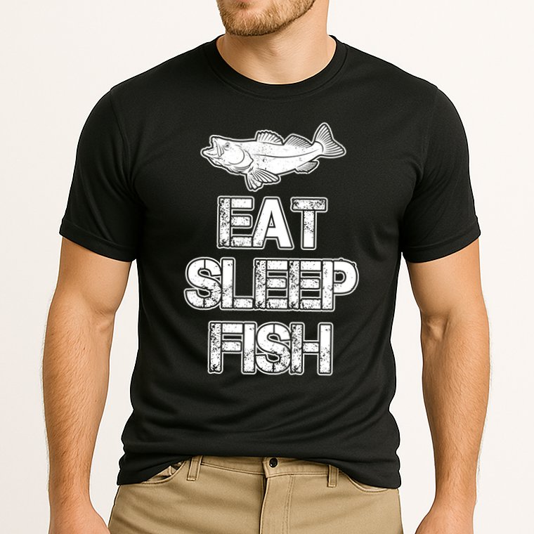 Eat Sleep Fish Fishing Fan Cooling Performance Crew T-Shirt