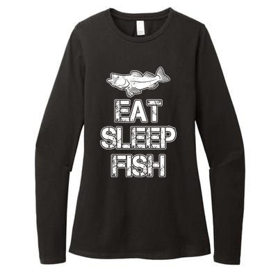 Eat Sleep Fish Fishing Fan Womens CVC Long Sleeve Shirt