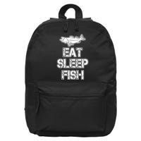 Eat Sleep Fish Fishing Fan 16 in Basic Backpack