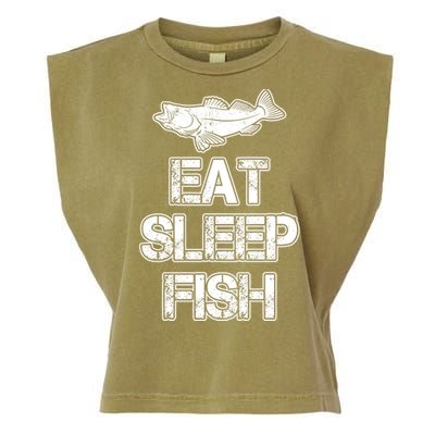 Eat Sleep Fish Fishing Fan Garment-Dyed Women's Muscle Tee