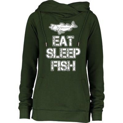 Eat Sleep Fish Fishing Fan Womens Funnel Neck Pullover Hood