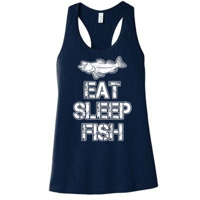 Eat Sleep Fish Fishing Fan Women's Racerback Tank