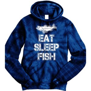 Eat Sleep Fish Fishing Fan Tie Dye Hoodie