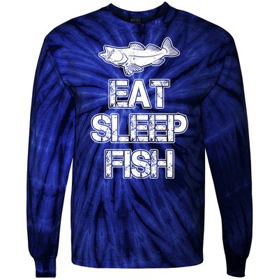 Eat Sleep Fish Fishing Fan Tie-Dye Long Sleeve Shirt