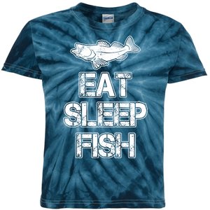 Eat Sleep Fish Fishing Fan Kids Tie-Dye T-Shirt