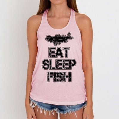 Eat Sleep Fish Fishing Fan Women's Knotted Racerback Tank