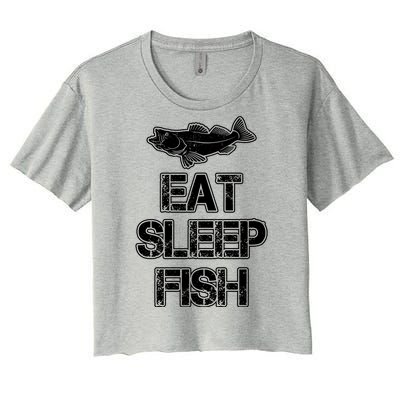 Eat Sleep Fish Fishing Fan Women's Crop Top Tee