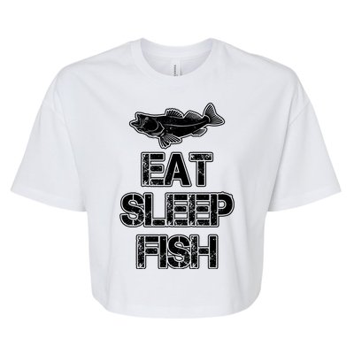 Eat Sleep Fish Fishing Fan Bella+Canvas Jersey Crop Tee