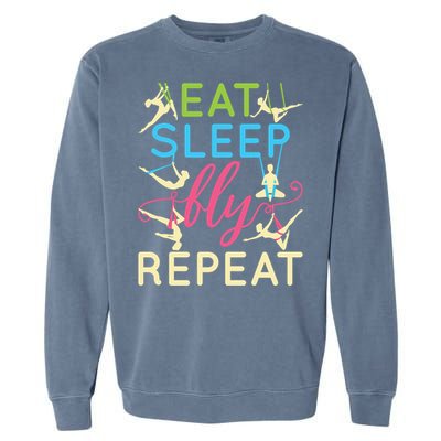 Eat Sleep Fly Repeat Gift Cute Aerial Yoga Funny Gift Garment-Dyed Sweatshirt