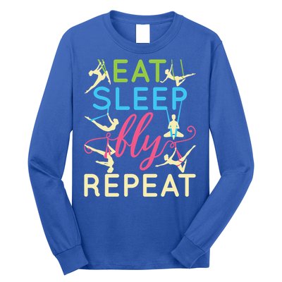 Eat Sleep Fly Repeat Gift Cute Aerial Yoga Funny Gift Long Sleeve Shirt