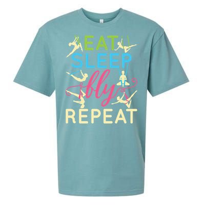 Eat Sleep Fly Repeat Gift Cute Aerial Yoga Funny Gift Sueded Cloud Jersey T-Shirt