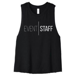 Event Staff Front Design Party Uniform Events Women's Racerback Cropped Tank