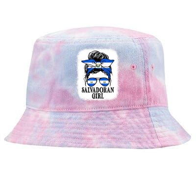 El Salvador For Girl Salvadoran Flag For Salvadorian Tie-Dyed Bucket Hat