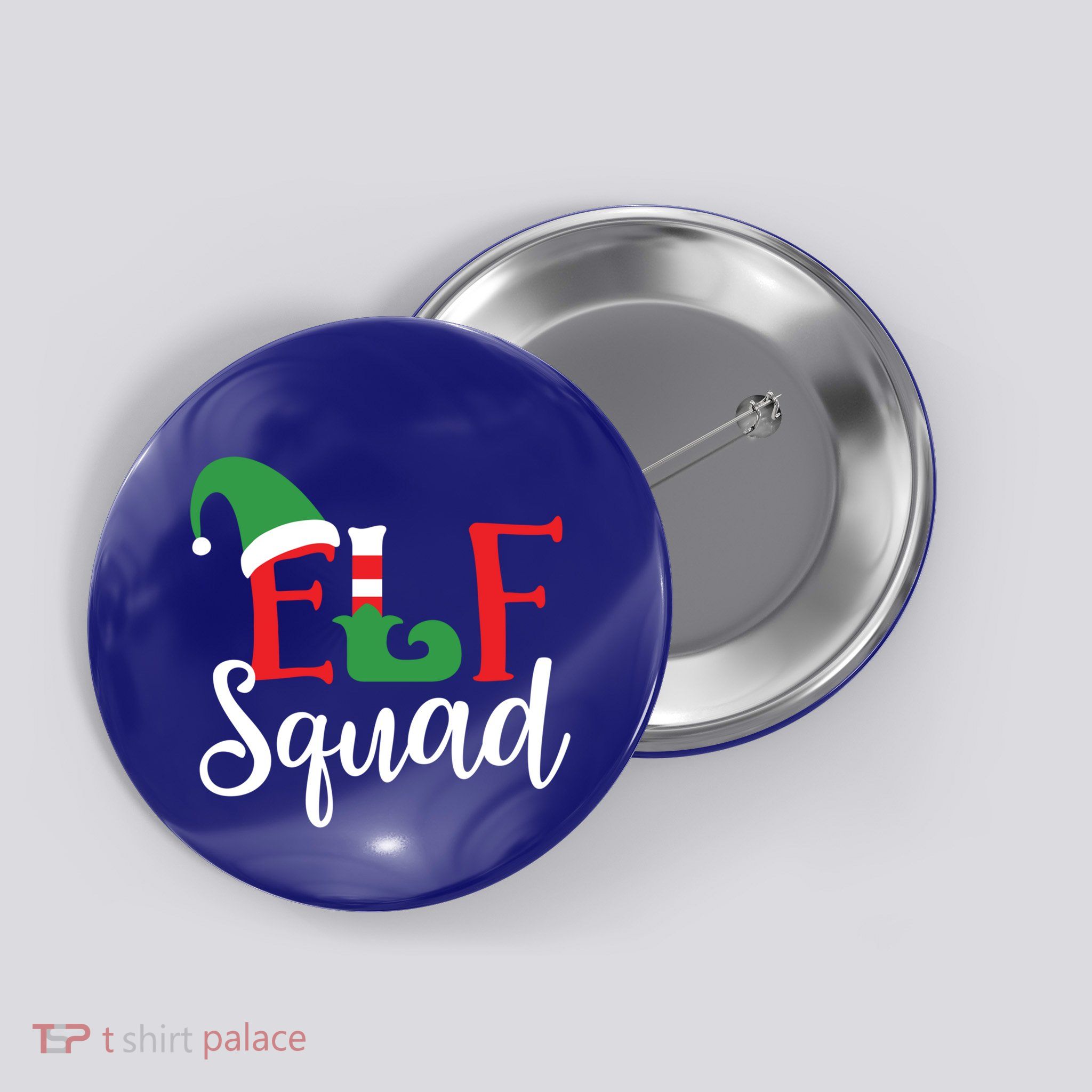 Elf Squad Funny Christmas Matching Top Great Gift Button