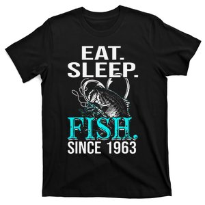 Eat Sleep Fish Since 1963 55th Birthday Gift Fisher T-Shirt