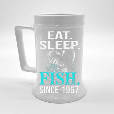 Eat Sleep Fish Since 1967 51st Birthday Gift Fisher Beer Stein