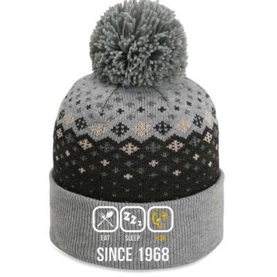 Eat Sleep Fish Since 1968 50th Birthday Fishing The Baniff Cuffed Pom Beanie