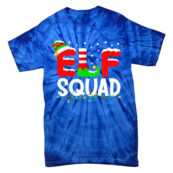 Elf Squad Funny Group Family Matching Christmas Pajamas Xmas Cute Gift Tie-Dye T-Shirt