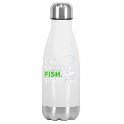 Eat Sleep Fish Since 1968 51st Birthday Fishing Gift Stainless Steel Insulated Water Bottle