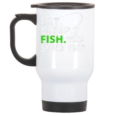 Eat Sleep Fish Since 1968 51st Birthday Fishing Gift Stainless Steel Travel Mug