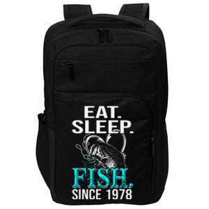 Eat Sleep Fish Since 1978 40th Birthday Gift Fisher Impact Tech Backpack