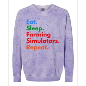 Eat Sleep Farming Simulators Repeat For Farming Lovers Colorblast Crewneck Sweatshirt