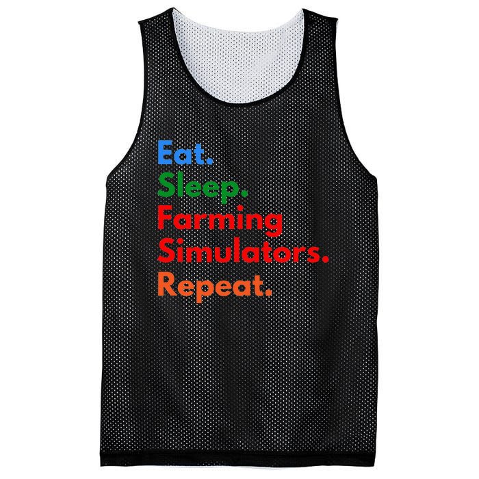 Eat Sleep Farming Simulators Repeat For Farming Lovers Mesh Reversible Basketball Jersey Tank