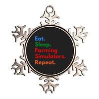 Eat Sleep Farming Simulators Repeat For Farming Lovers Metallic Star Ornament