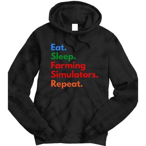 Eat Sleep Farming Simulators Repeat For Farming Lovers Tie Dye Hoodie