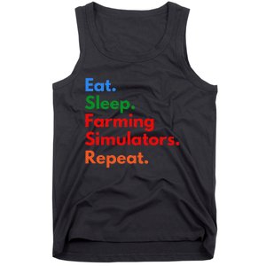 Eat Sleep Farming Simulators Repeat For Farming Lovers Tank Top