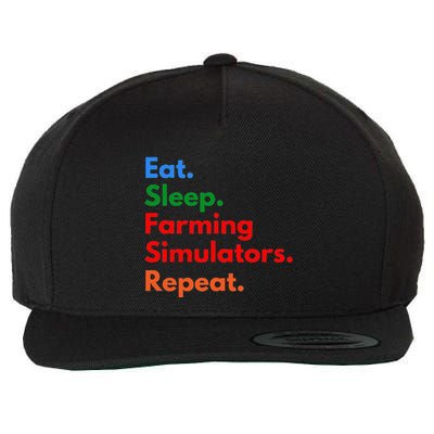 Eat Sleep Farming Simulators Repeat For Farming Lovers Wool Snapback Cap