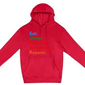 Eat Sleep Farming Simulators Repeat For Farming Lovers Premium Pullover Hoodie