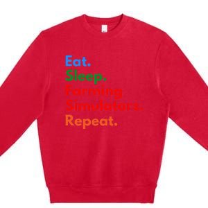 Eat Sleep Farming Simulators Repeat For Farming Lovers Premium Crewneck Sweatshirt