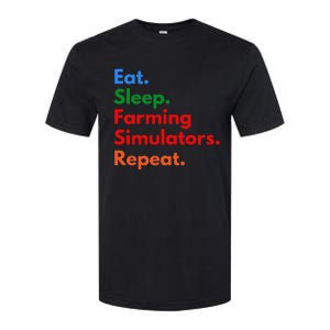 Eat Sleep Farming Simulators Repeat For Farming Lovers Softstyle CVC T-Shirt