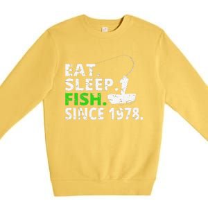 Eat Sleep Fish Since 1978 41st Birthday Fishing Gift Premium Crewneck Sweatshirt