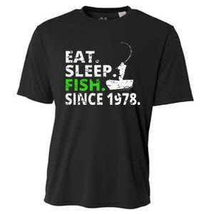 Eat Sleep Fish Since 1978 41st Birthday Fishing Gift Cooling Performance Crew T-Shirt