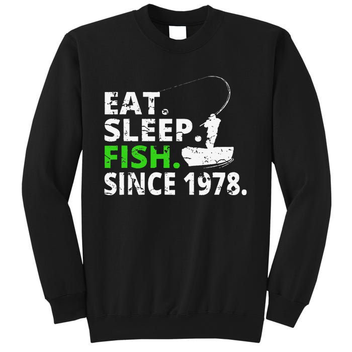 Eat Sleep Fish Since 1978 41st Birthday Fishing Gift Sweatshirt