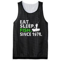 Eat Sleep Fish Since 1978 41st Birthday Fishing Gift Mesh Reversible Basketball Jersey Tank