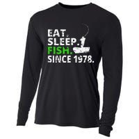 Eat Sleep Fish Since 1978 41st Birthday Fishing Gift Cooling Performance Long Sleeve Crew