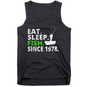 Eat Sleep Fish Since 1978 41st Birthday Fishing Gift Tank Top