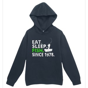 Eat Sleep Fish Since 1978 41st Birthday Fishing Gift Urban Pullover Hoodie