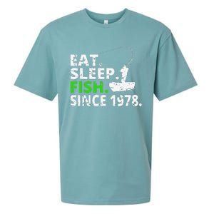 Eat Sleep Fish Since 1978 41st Birthday Fishing Gift Sueded Cloud Jersey T-Shirt