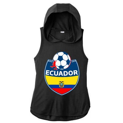 Ecuador Soccer Fans Jersey Ecuadorian Flag Football Lovers Ladies PosiCharge Tri-Blend Wicking Draft Hoodie Tank